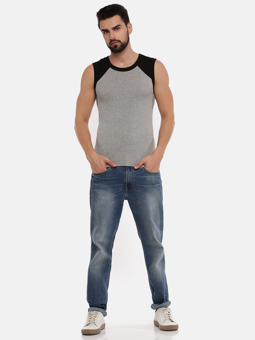 Mens Cotton Gym Vest Color Archery RNBS 5005 (2 PCs Pack)-Front view