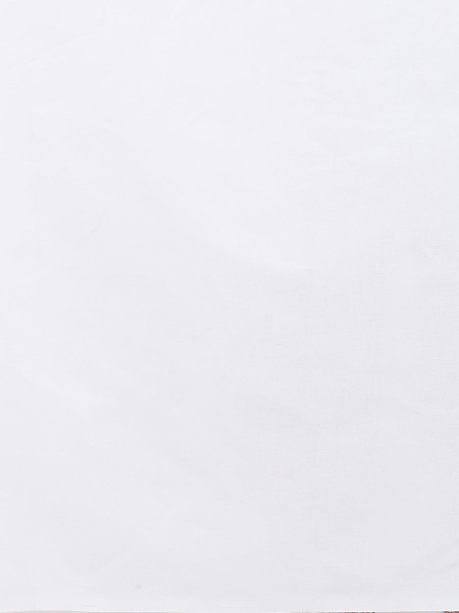 Mens Single Dhoti White with Small Border Naval Paramas-zoom view