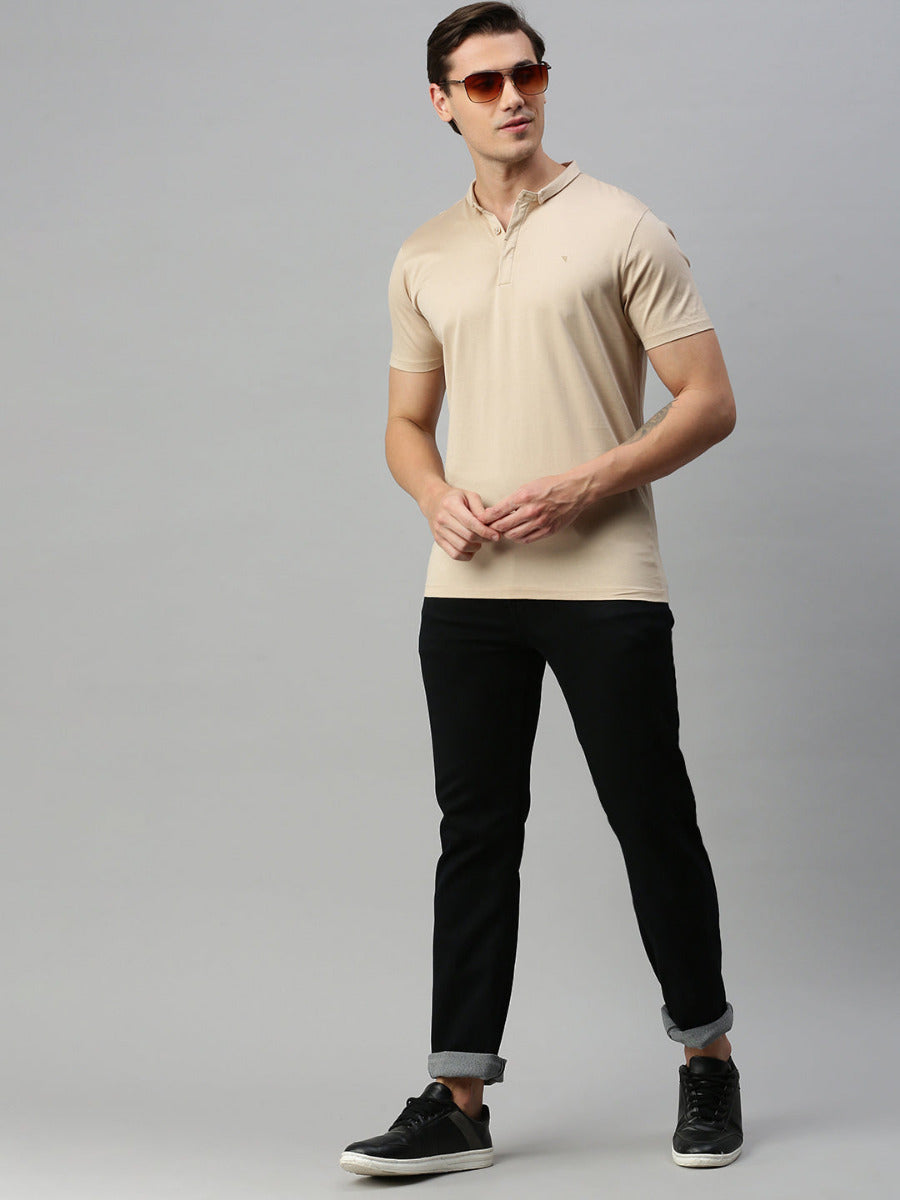 Mens Sandal Smart Fit Mandarin Collar T-shirt MM4-Full view