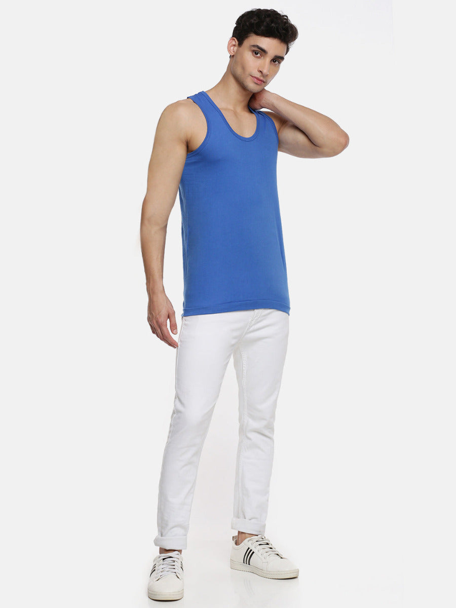 Mens Fine Cotton Color Banian RN Sukra (2 PCs Pack)-Full alternative view