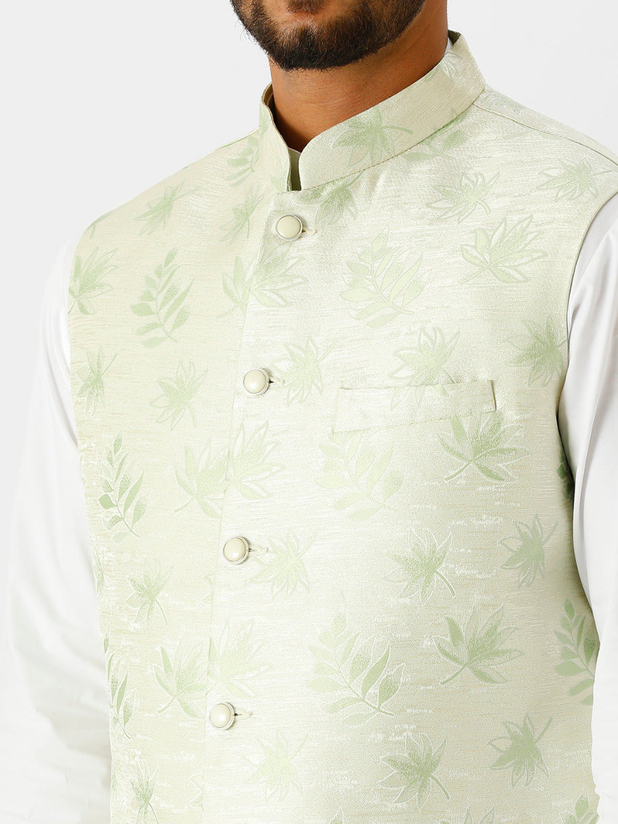 Mens Fancy Ethnic Jacket Green-Zoom view