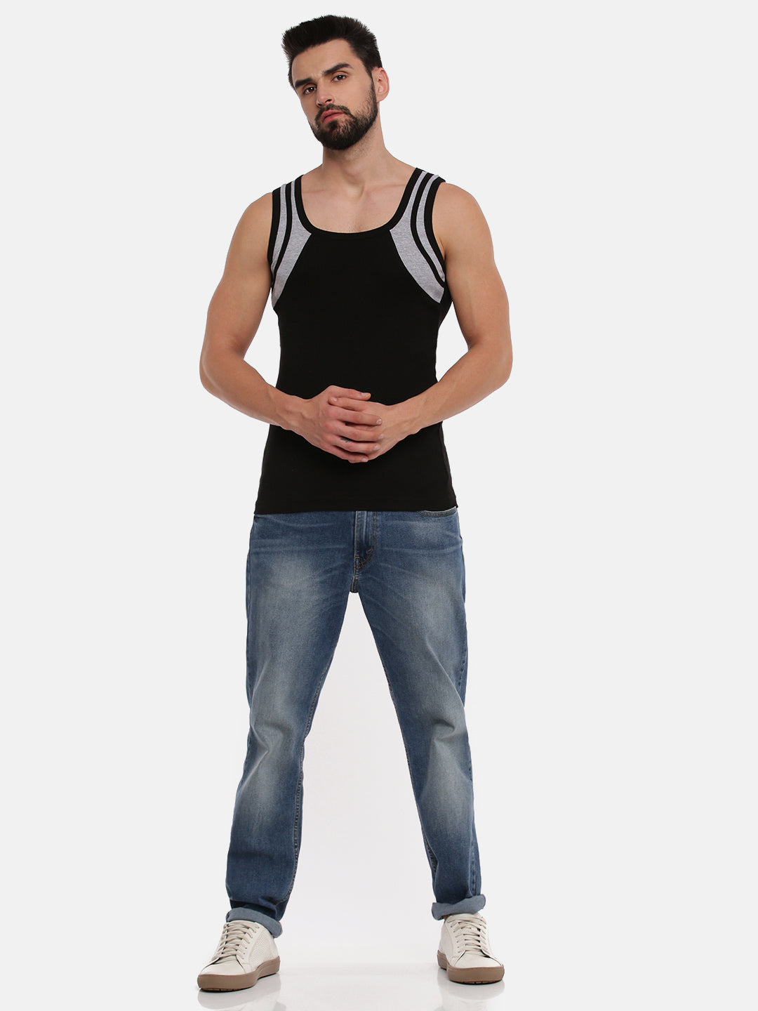 Mens Cotton Gym Vest Color Archery RN 5004 (2 PCs Pack)-Full view