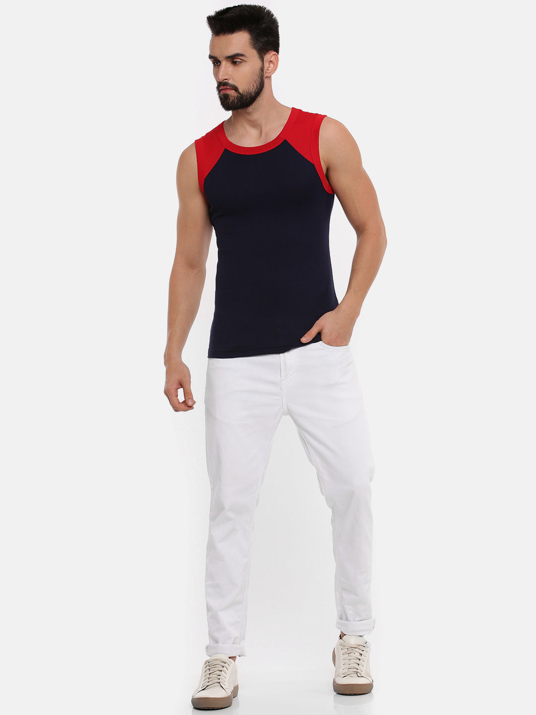 Mens Cotton Gym Vest Color Archery RNBS 5005 (2 PCs Pack)-Full view