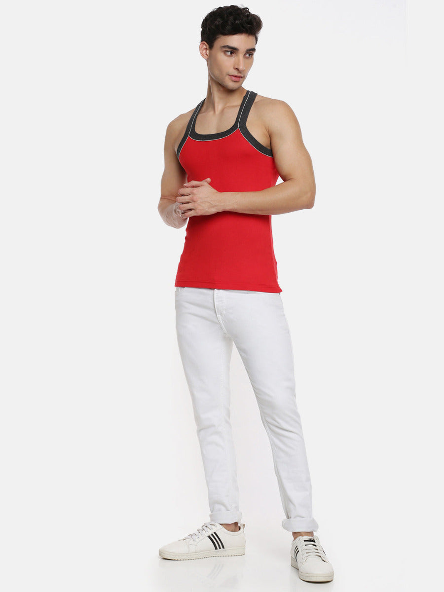 Mens Cotton Sleeveless Color Gym Vest RN Archery 5002 (2 PCs Pack)-Full view