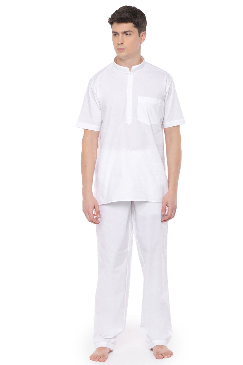 Mens Cotton White By Pant-Full view