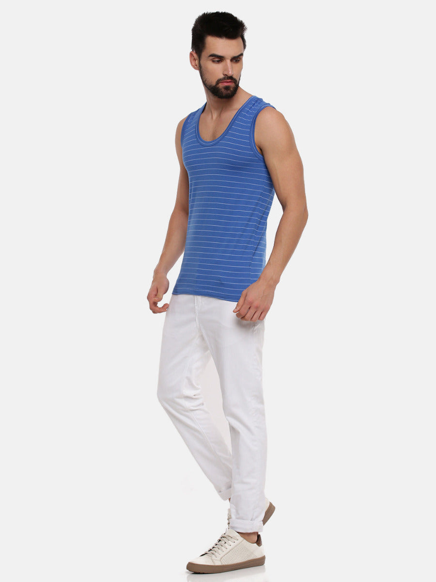 Combed Cotton  Colour Win Striped Banian ( 2 Pcs Pack )-Full view