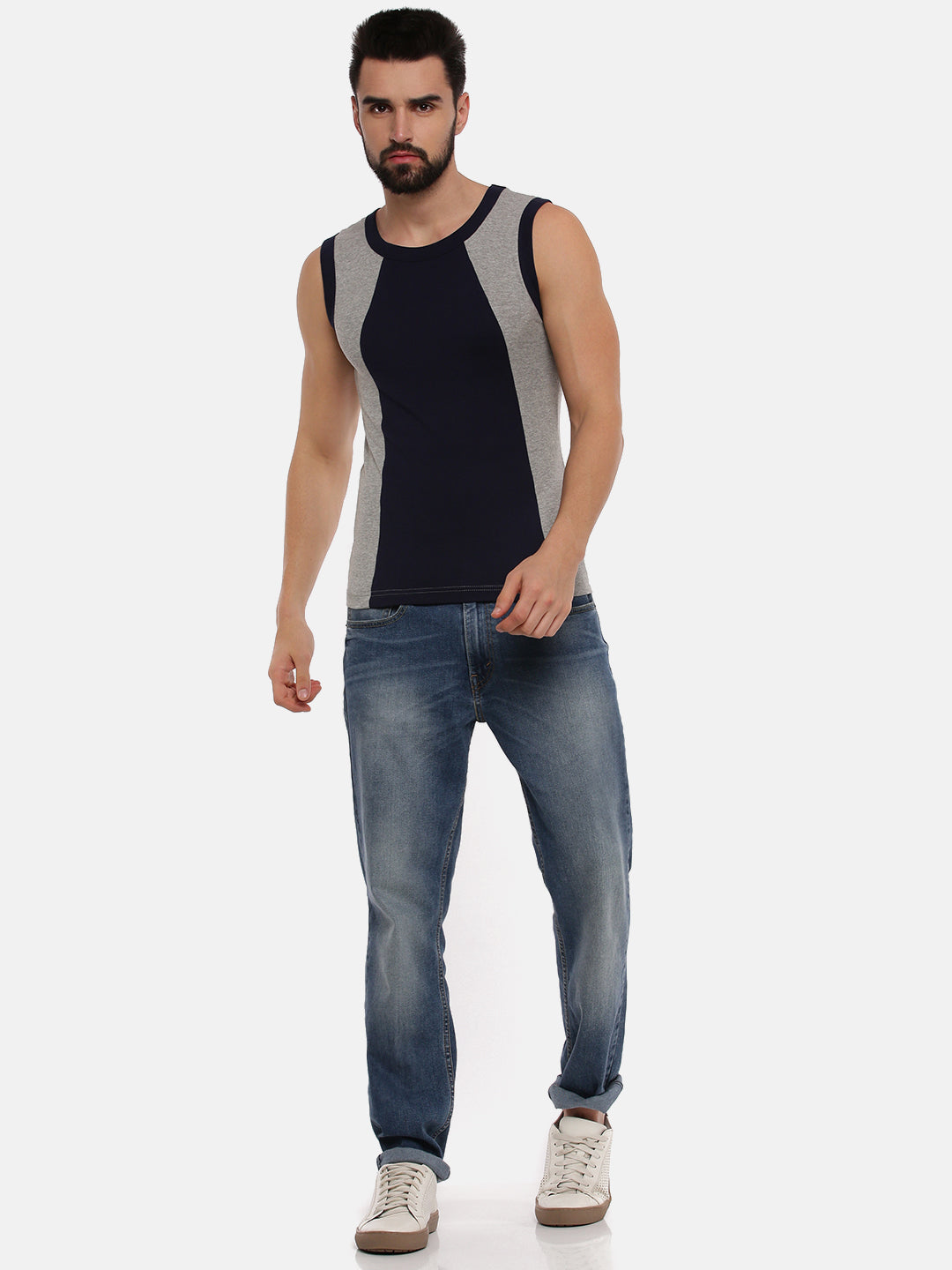 Mens Cotton Gym Vest Color Archery RNBS 5006 (2 PCs Pack)-Full view