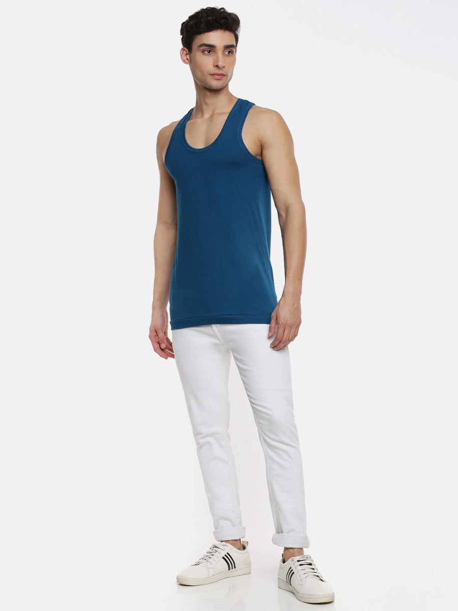 Mens Fine Cotton Color Banian RN Sukra (2 PCs Pack)-Full view