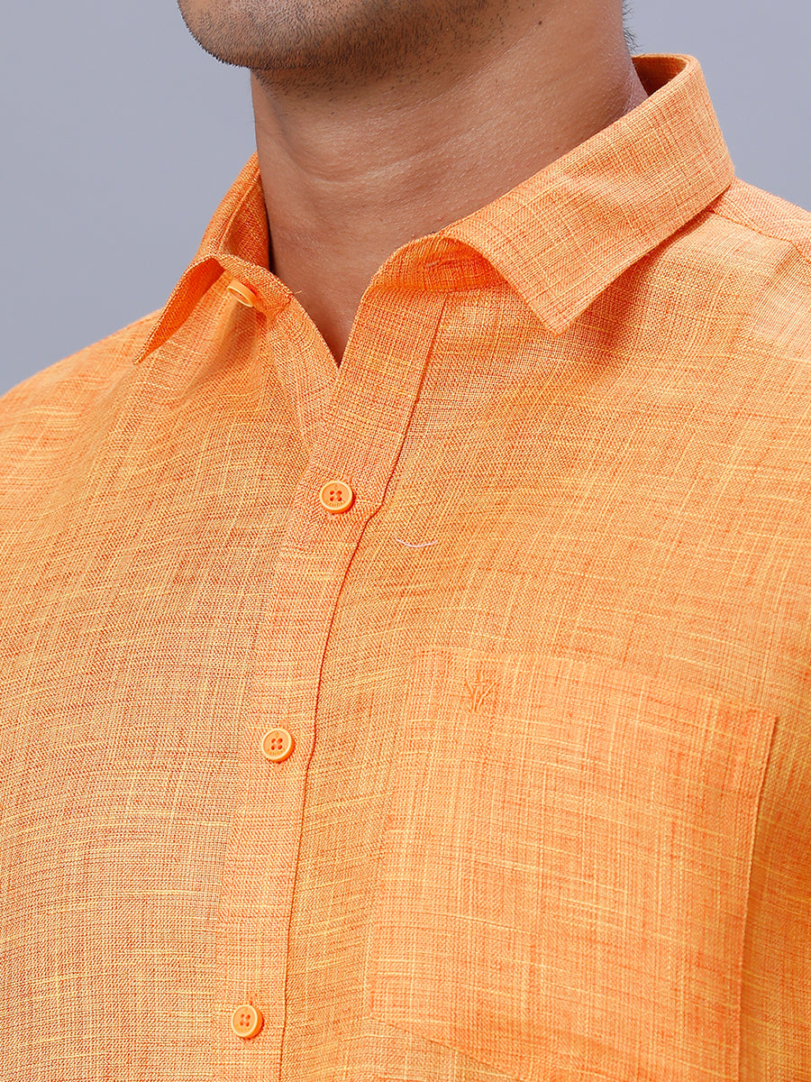 Mens Formal Full Sleeves Orange Shirt T38 TN2-Zoom view