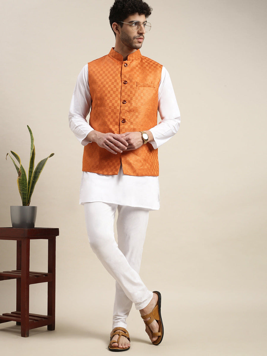 Mens Ethnic Jacket with Kurta Pyjama Set DD7
