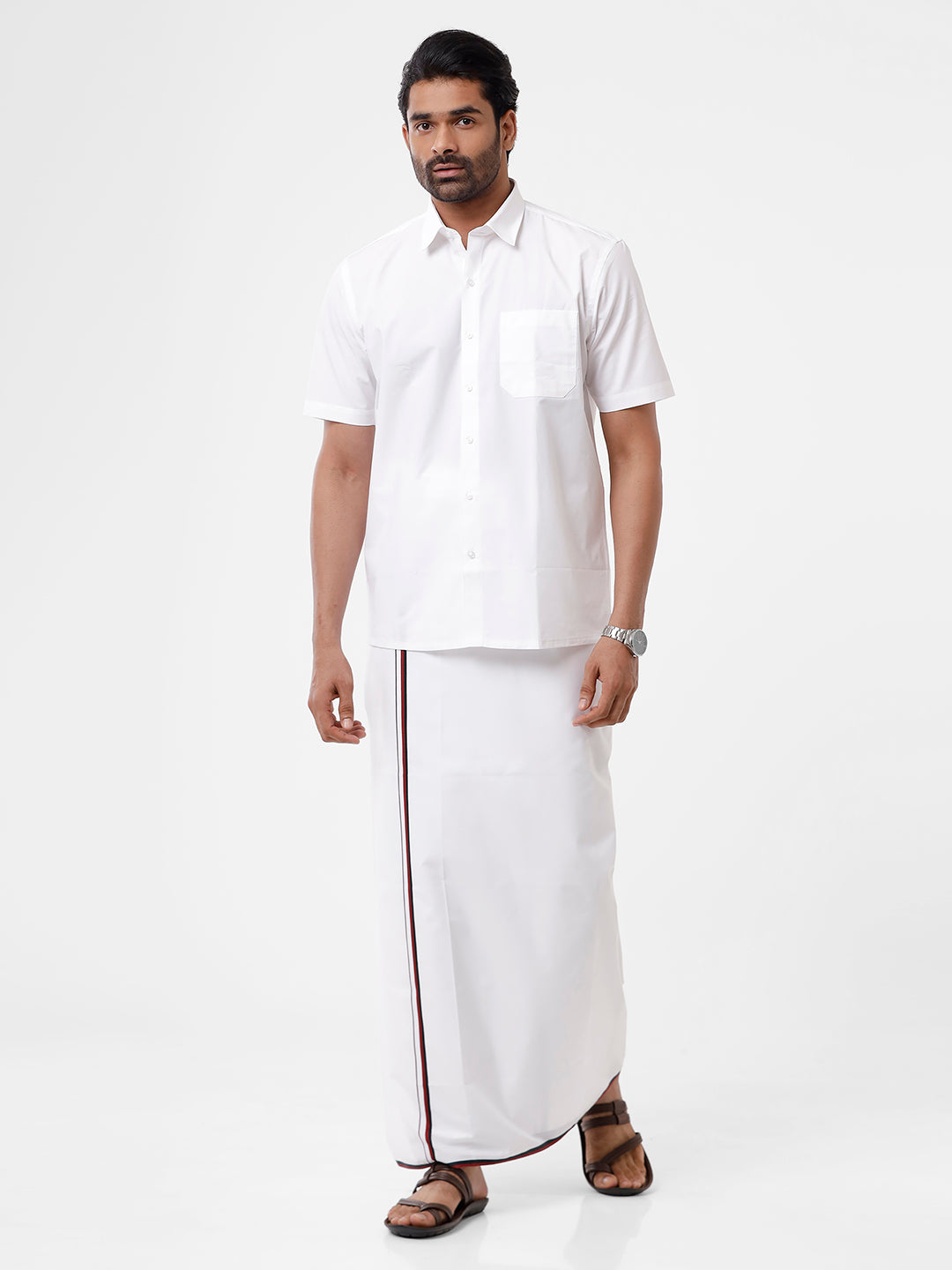 100% Cotton Political Dhoti - DMK -Front view