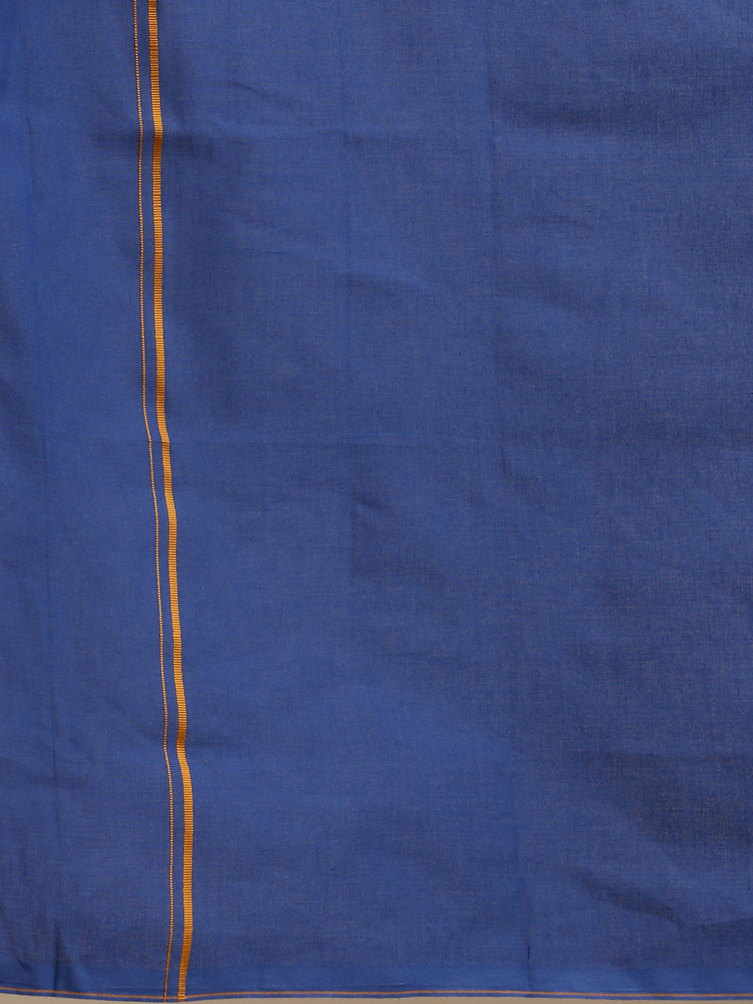 Men 100% Cotton Single Layer Blue Dhoti with Assorted Border Sudhan