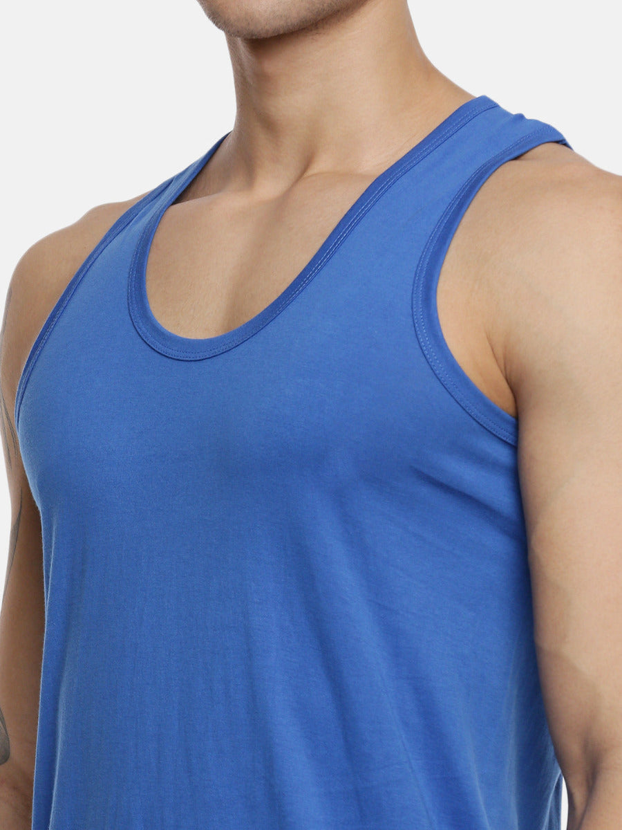 Mens Fine Cotton Color Banian RN Sukra (2 PCs Pack)-Close view