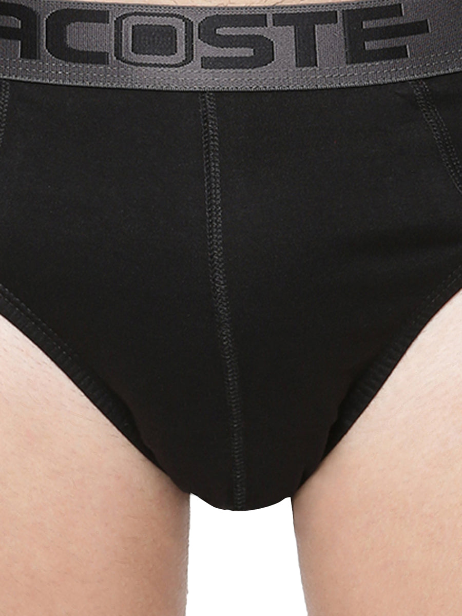 Men 100% Combed Cotton Rib Assorted Colour Outer Elastic Brief Acoste 1015 (Pack of 2)