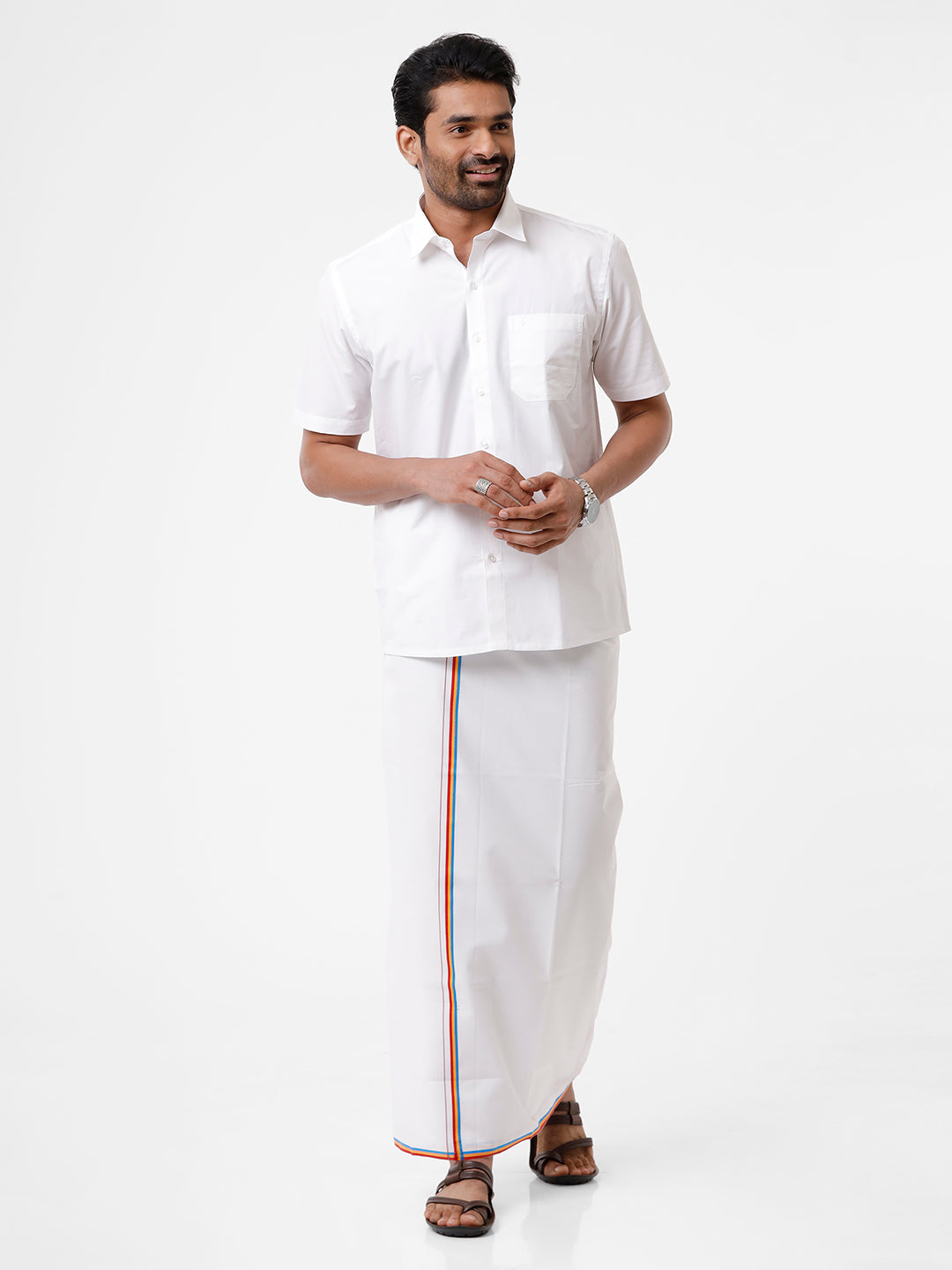 Cotton Political Dhoti - PMK-Full view