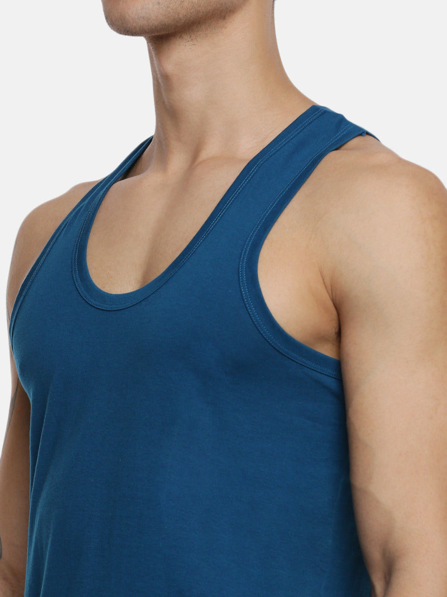 Mens Fine Cotton Color Banian RN Sukra (2 PCs Pack)-Zoom view