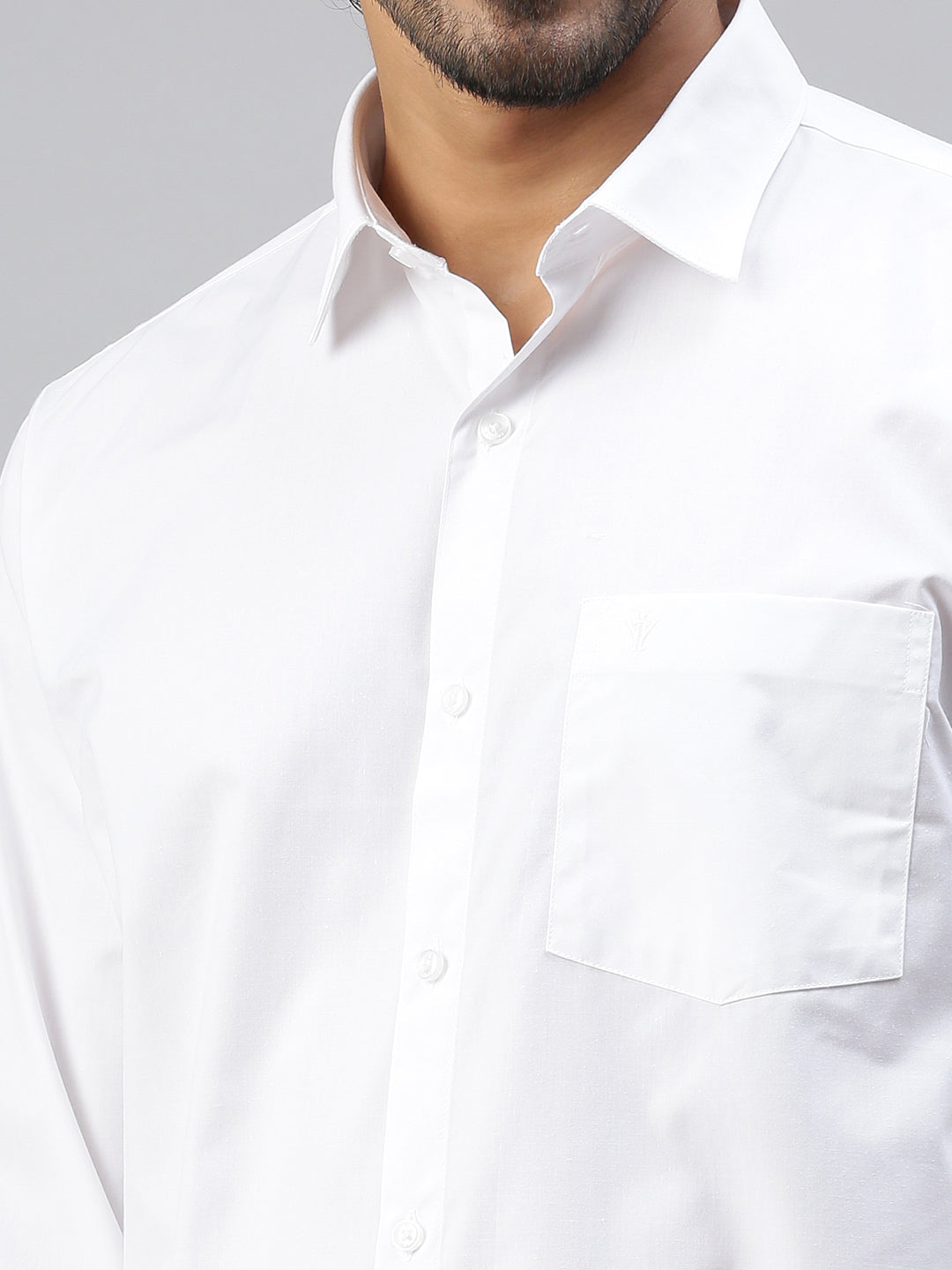 Mens Wrinkle Free White Shirt Full Sleeves Soft Touch -Zoom view