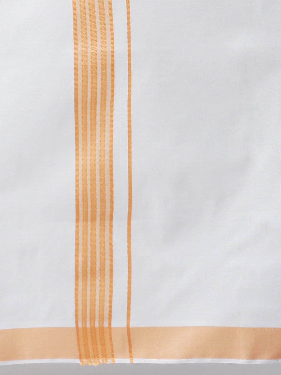Mens Matching Border Dhoti & Half Sleeves Shirt Set Trendy CC2-Bottom view