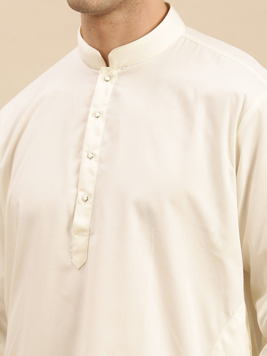Premium Wedding Cream Readymade Panchakacham,Kurta & Towel Set RP Jari-Zoom view