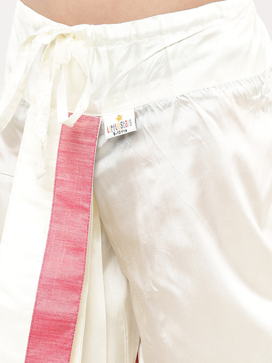 Boys Matching Kurta & Panchakacham Joy Set Pink VB3-Zoom alternative view\