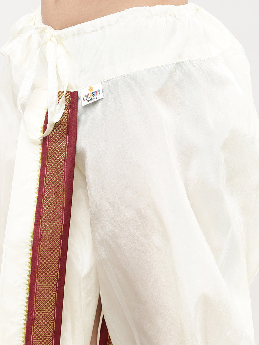 Boys Soft Silk Kurta Panchakacham Set-Bottom view