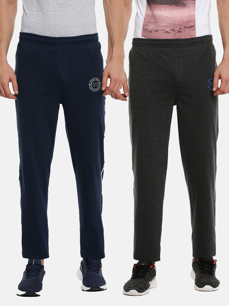 Combed Cotton Comfort Fit Trackpants with Pockets (Pack of 2)
