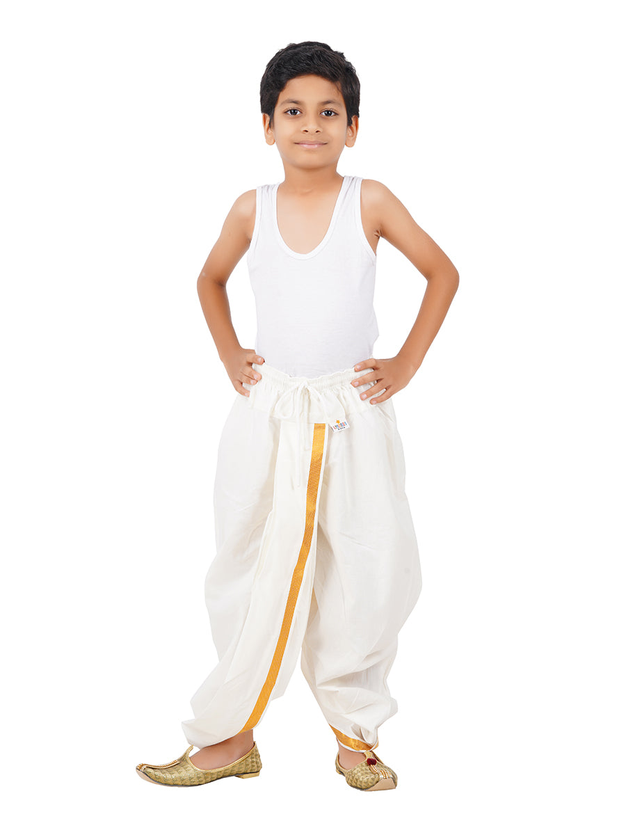Boys Cotton Cream Panchakacham