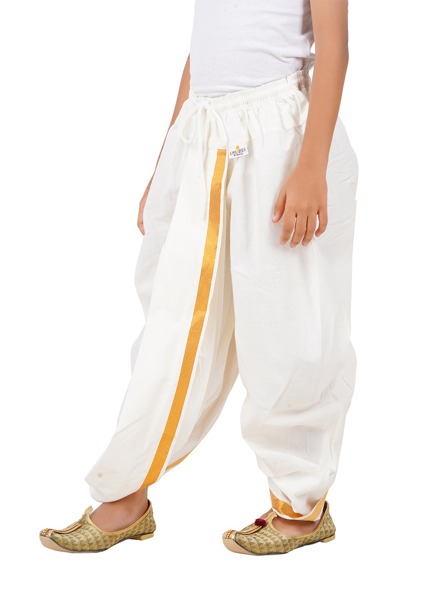Boys Cotton Cream Panchakacham