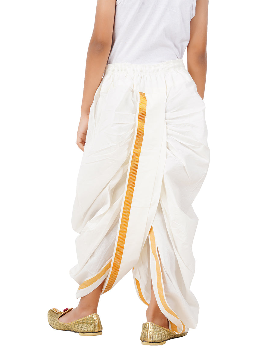 Boys Cotton Cream Panchakacham