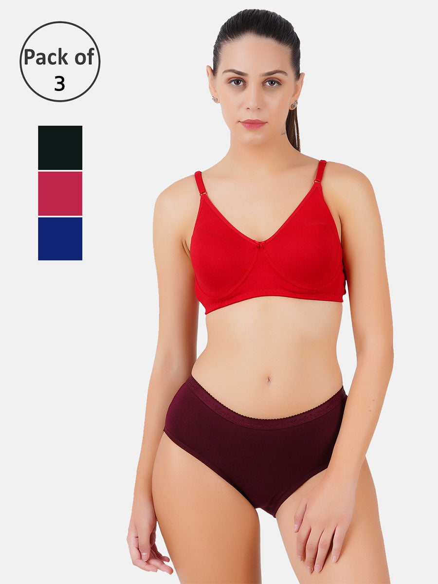 Womens Panties Only U Plain (3 Pcs pack)