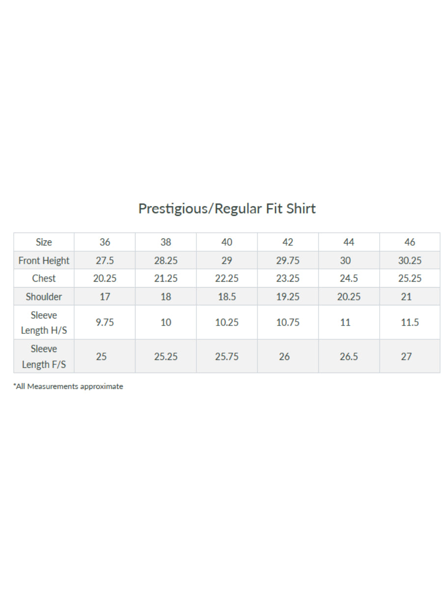 Mens Formal Shirt Full Sleeves Strong Red T30 TF6-Size chart