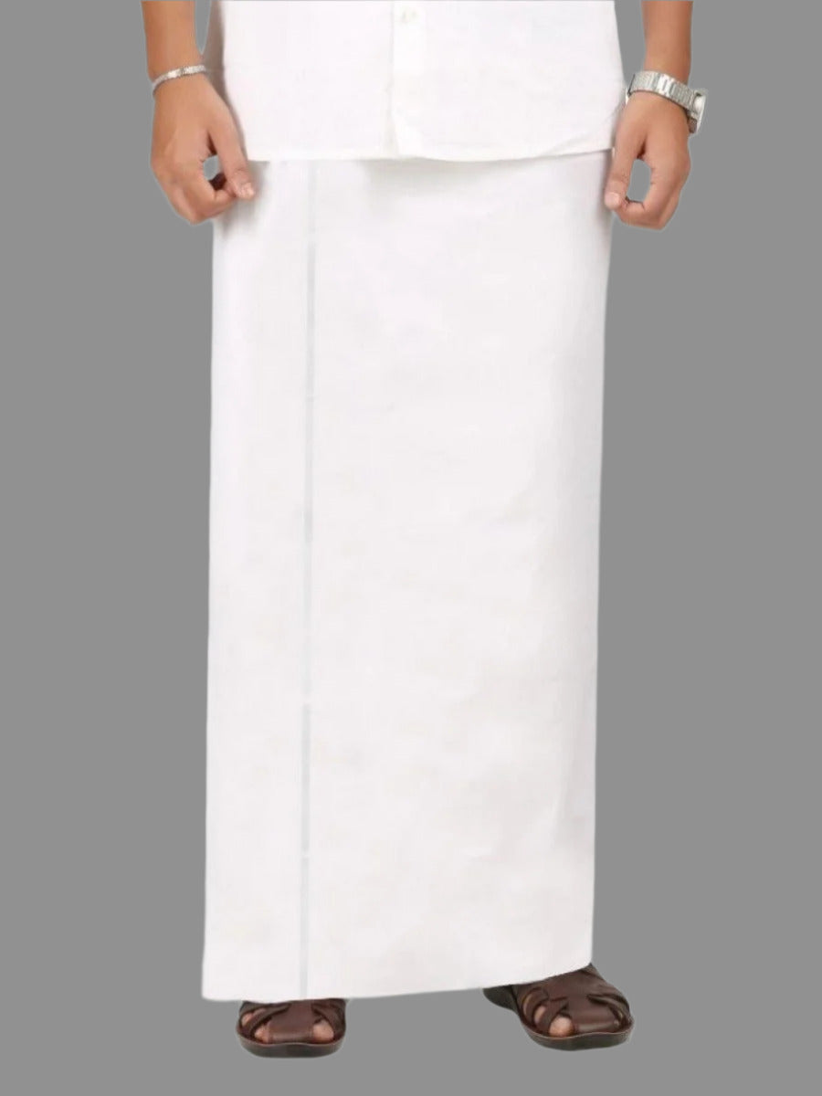 Mens Double White Prayer Dhoti Rin Win