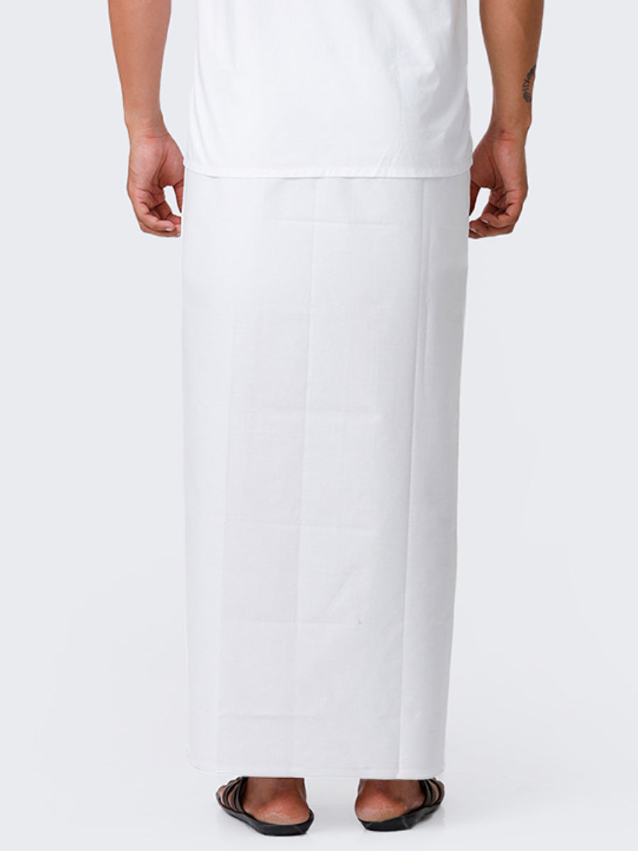 Men 100% Cotton Single Layer Stitched Prayer Dhoti with Small Border AL Mashoor