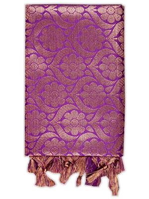 Jari Shawl/Ponnadai 506-Purple Pattern view