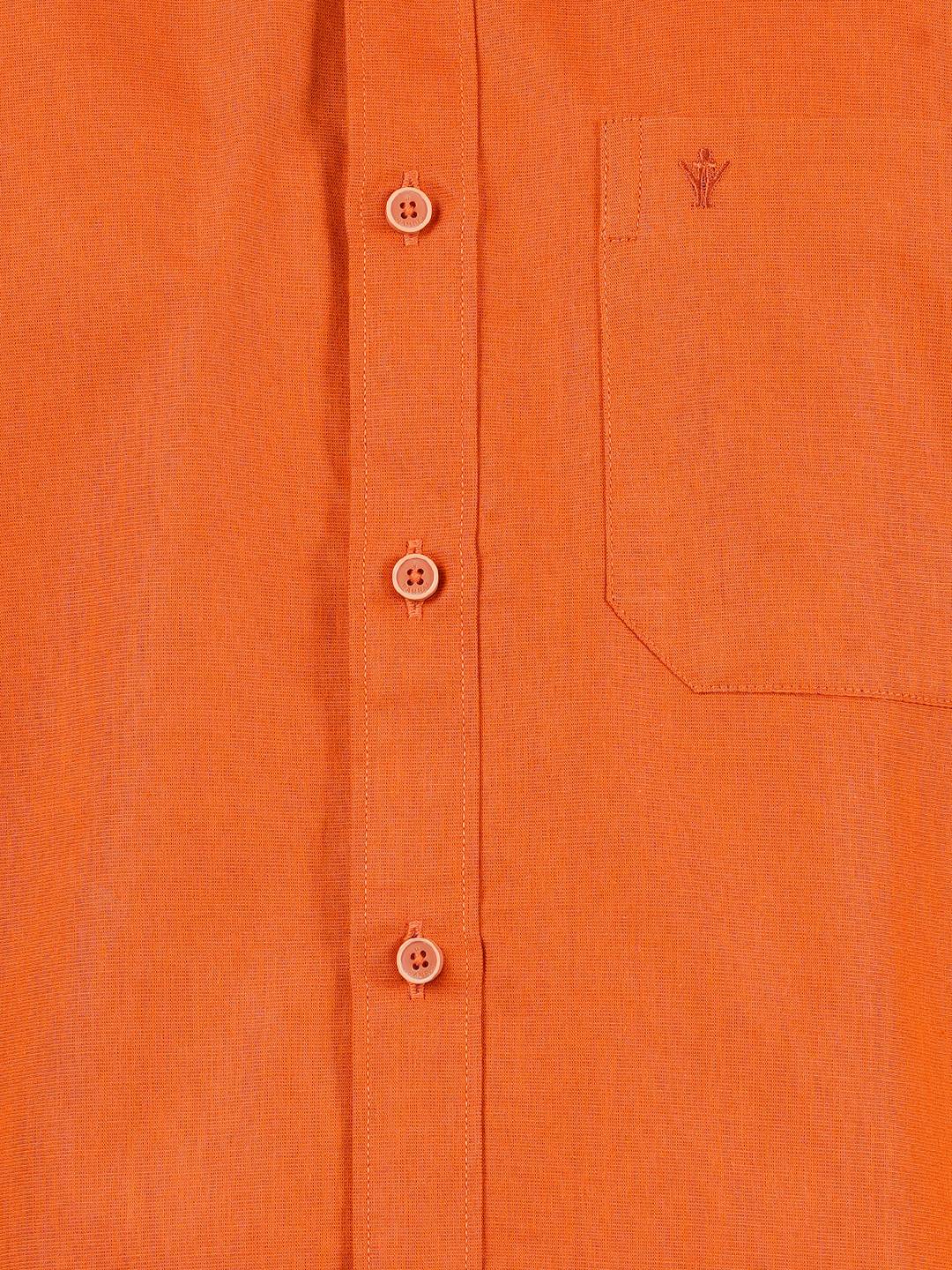 Mens Cotton Colour Half Sleeves Shirt with 3/4'' Gold Jari Dhoti Combo-zoom view