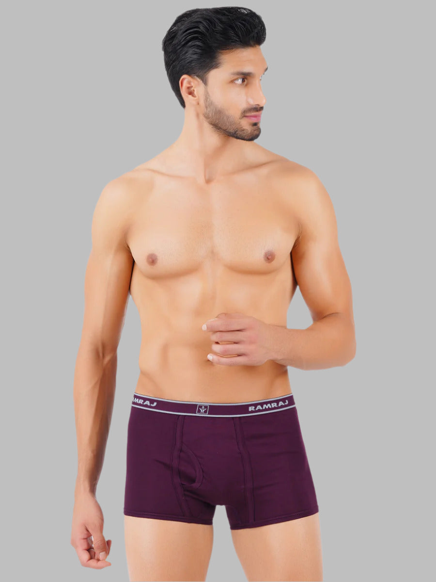 Combed Cotton without Pocket Trunk Outer Elastic Vintrack (2PCs Pack)-Front view