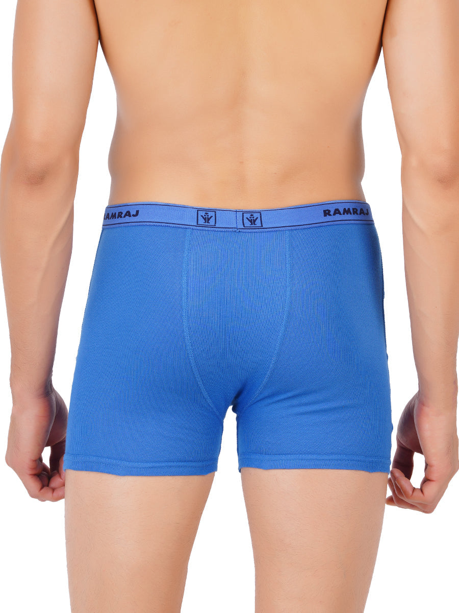 Mens Soft Combed 1*1 Rib Pocket Trunks PlusSize Imaxs-Pack of 2-Back view