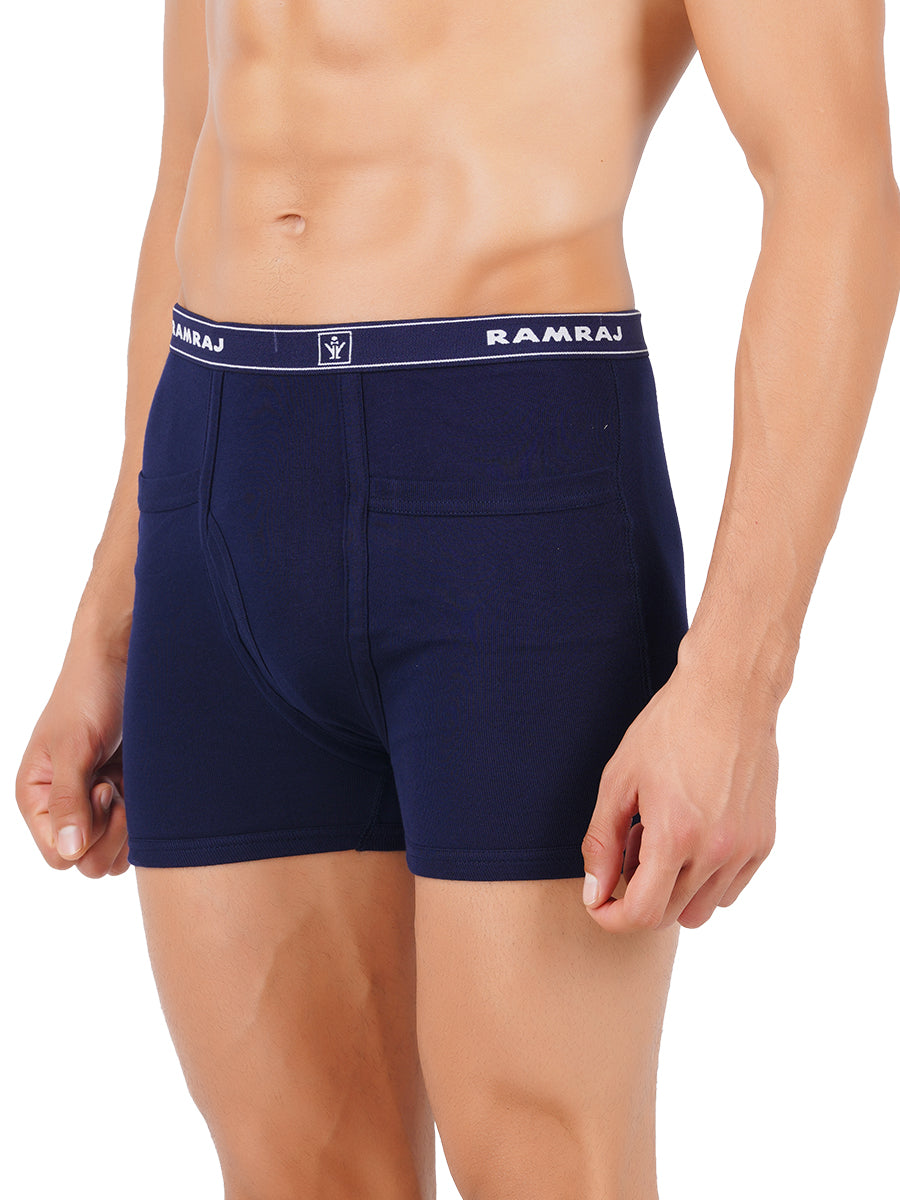 Soft Combed Cotton 2 Pocket Trunks Imaxs Rib (2PCs Pack)-Side view