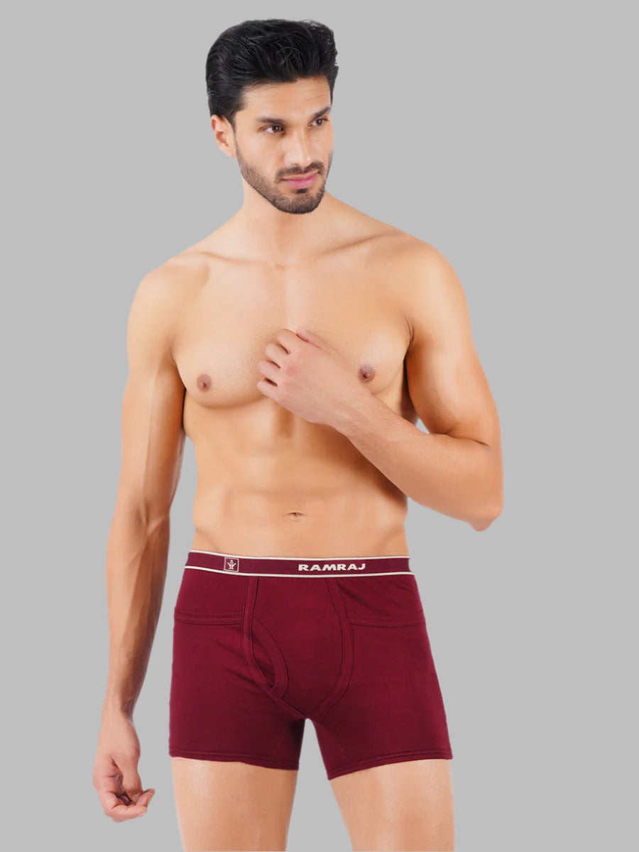 Mens Soft Combed Snug Fit Pocket Trunk PlusSize Target-Pack of 2-Front view