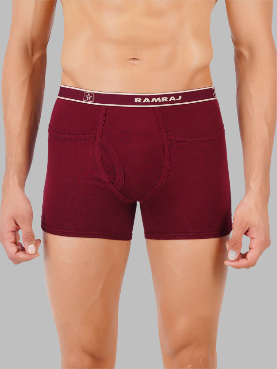 Mens Soft Combed Fine Jersy Solid Pocket Trunks Target (2PCs Pack)