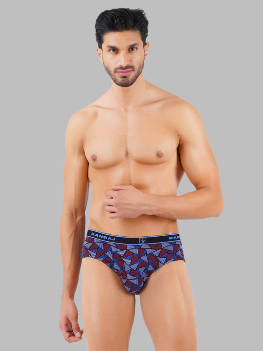 Soft Combed Fine Jersy Print Brief Outer Elastic Sparkle (2PCs Pack)-Front view