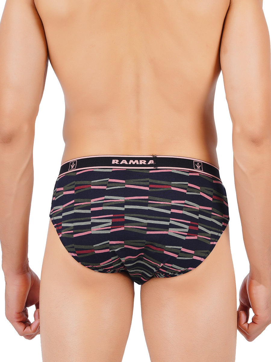 Soft Combed Fine Jersy Print Brief Outer Elastic Sparkle (2PCs Pack)-Back view