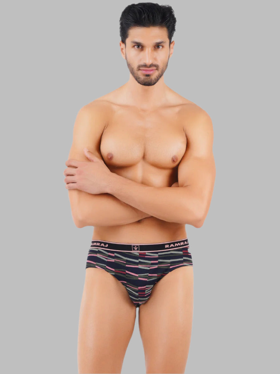 Soft Combed Fine Jersy Print Brief Outer Elastic Sparkle (2PCs Pack)-Full view