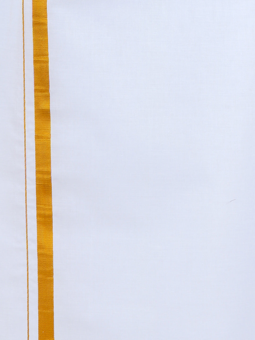 Mens Cotton Half Sleeves Shirt with 3/4'' Gold Jari Dhoti Combo-Bottom view
