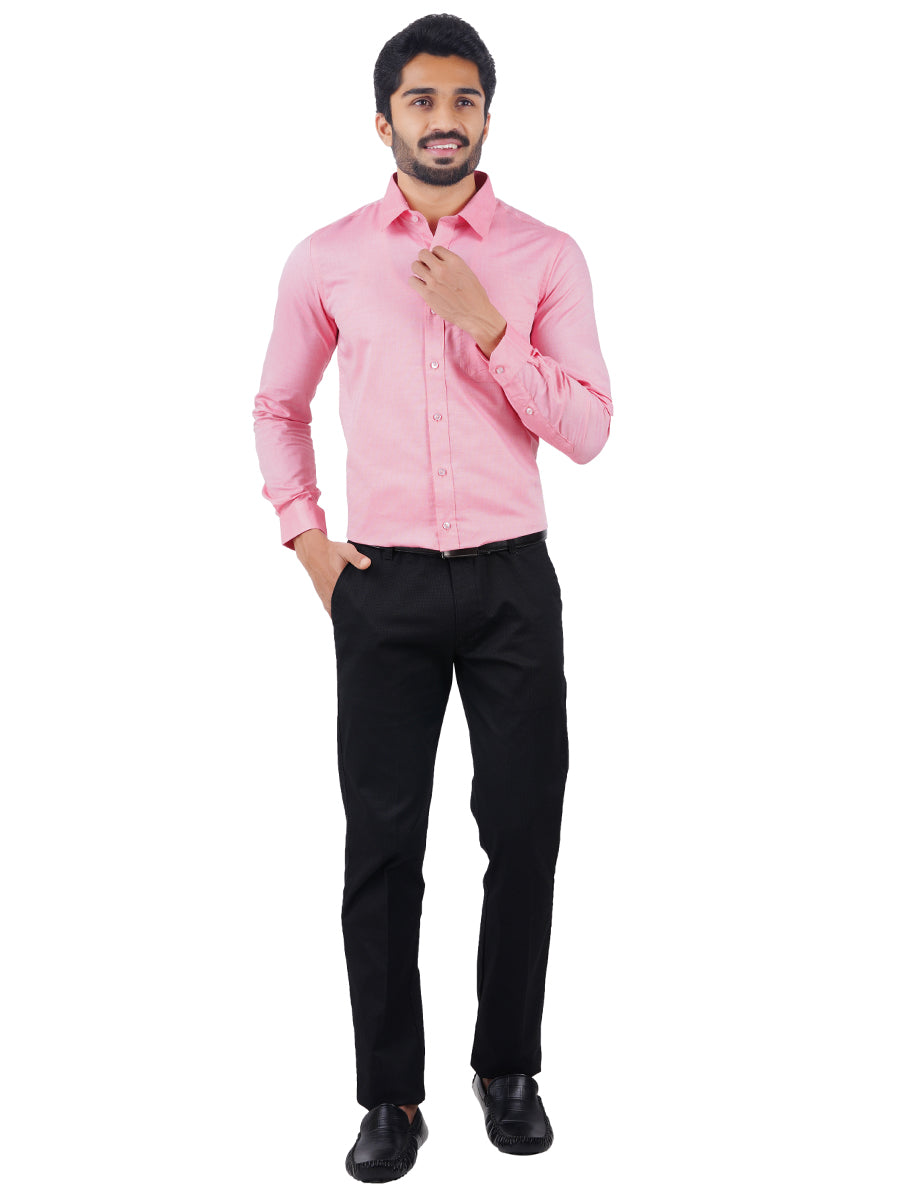 Premium Cotton Shirt Full Sleeves Pink EL GP13-Full view