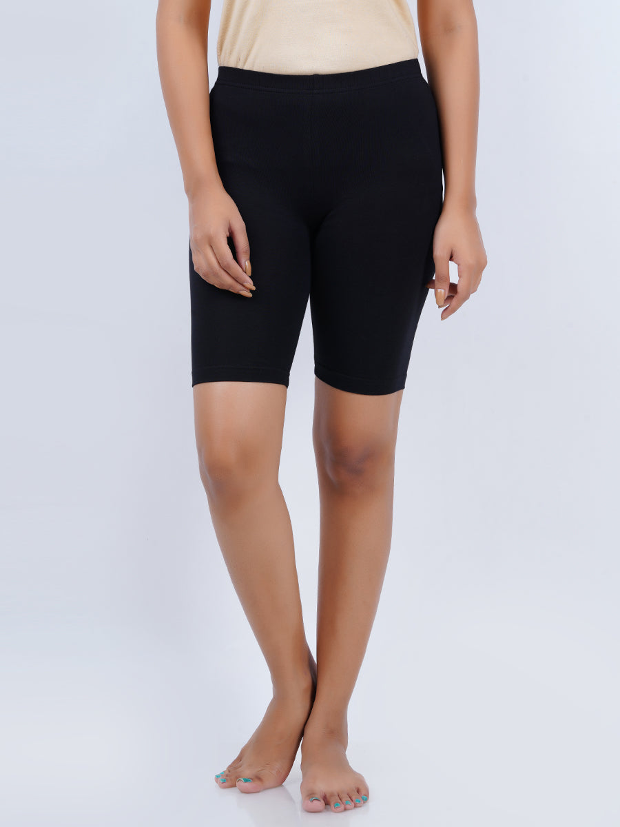 Womens Cotton Black Tights (2 PCs Pack)