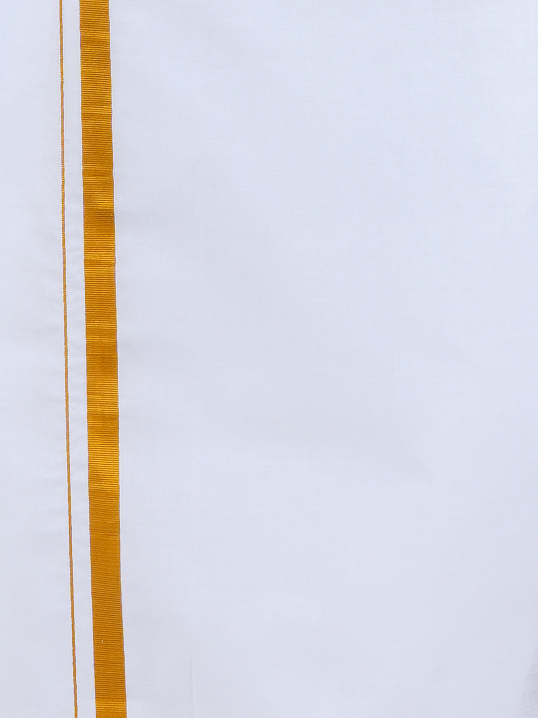 Mens Cotton Half Sleeves Shirt with 3/4'' Gold Jari Dhoti Combo-Bottom view