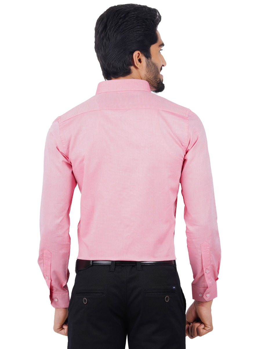 Premium Cotton Shirt Full Sleeves Pink EL GP13-Back view
