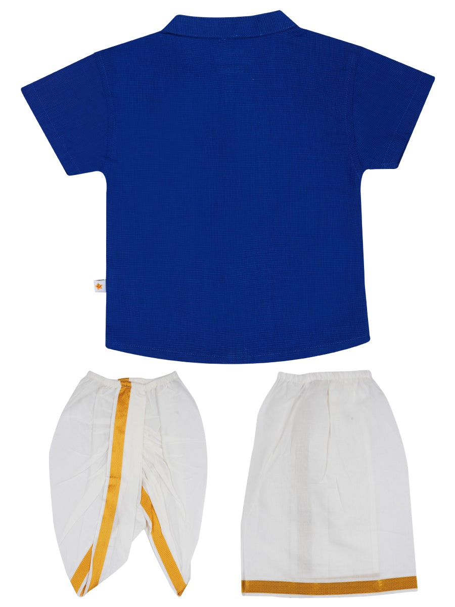 Newborn Baby Traditional Set Blue Half-Back view