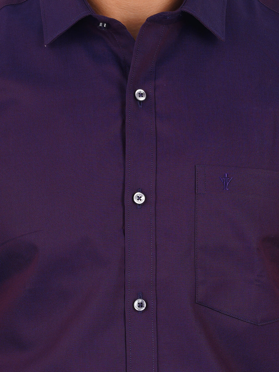 Premium Cotton Shirt Full Sleeves Dark Purple EL GP16-Zoom view